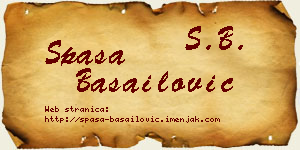 Spasa Basailović vizit kartica